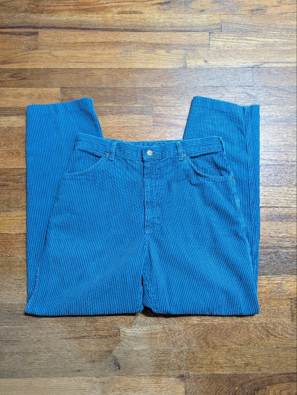 Men's Vintage Lee Denim Straight Leg Jeans Engineer Railroad Stripped 30x29